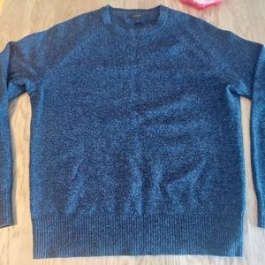 J Crew 100% Lambswool Crew Neck Sweater - Dark Blue, Men's Small, Like New